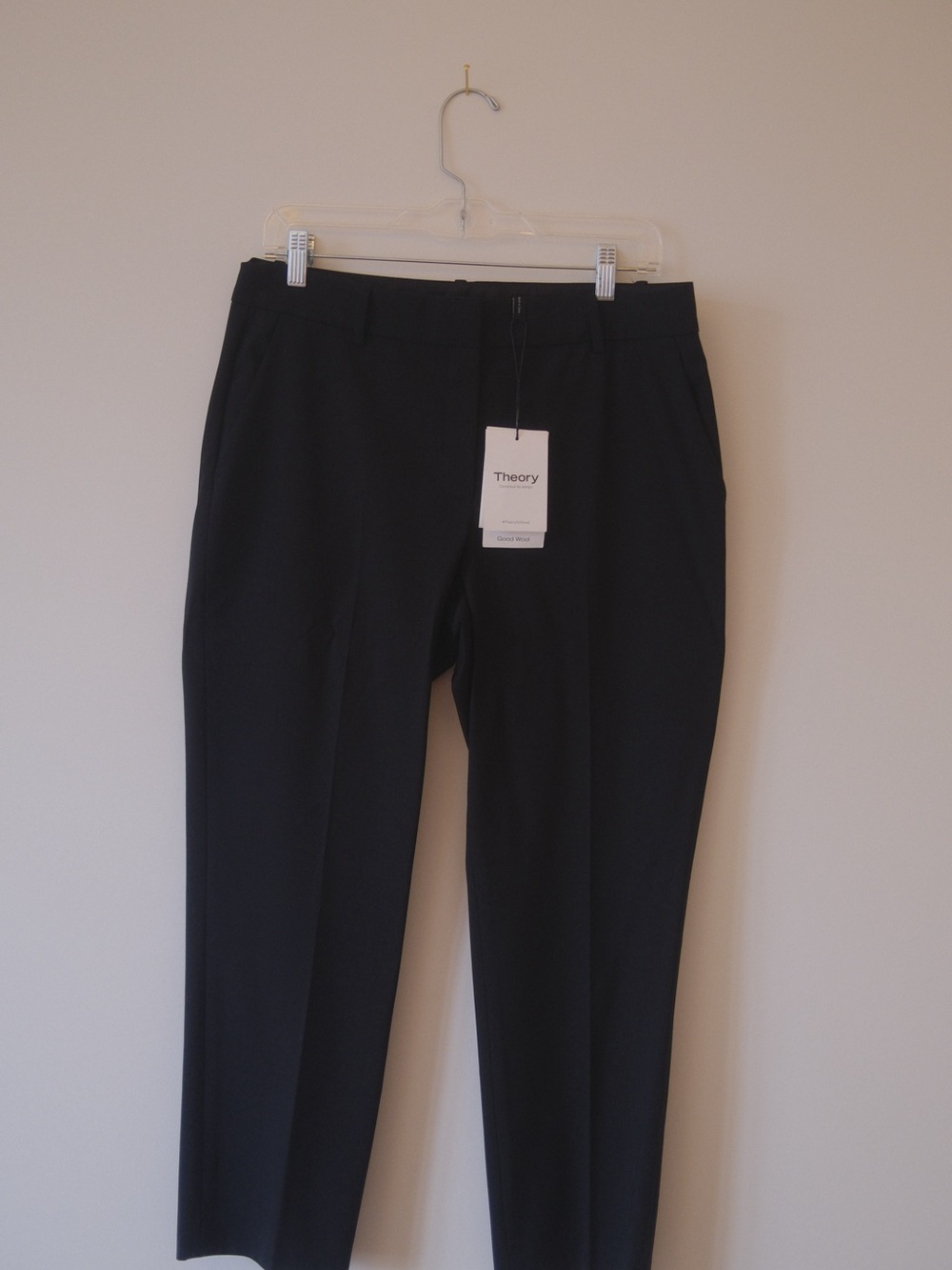 Theory Black Dress Pants - Treeca Wool-Blend Cropped